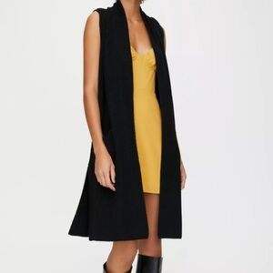 Merino Wool Long Line Fashion Vest Made In Italy Size M/L